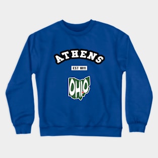 😼 Athens Ohio Strong, Buckeye State Map, Est 1811, City Pride Crewneck Sweatshirt